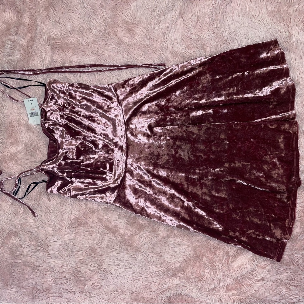 Pink velvet dress